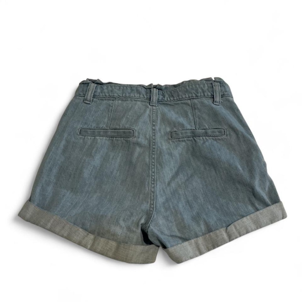 Express Shortie Denim Shorts Womens 4 Blue Paperbag Extreme High Rise